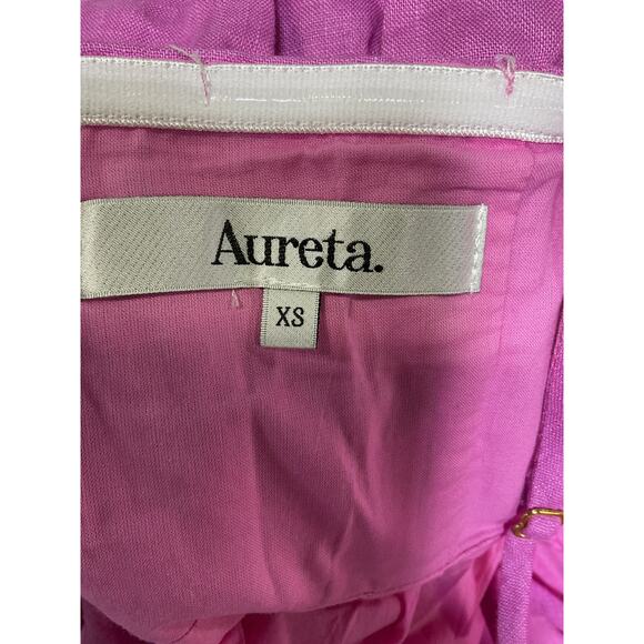 Aureta. 'Penelope' Pink Linen Mini Dress Size XS - Picture 4 of 5